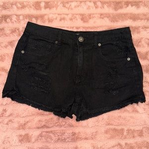 Mudd black denim distressed shorts